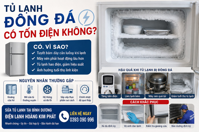 Tủ lạnh đông đá có tốn điện không và có hại máy không